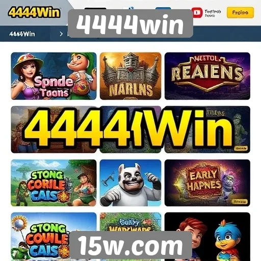 Diversidade de jogos disponíveis no 4444win